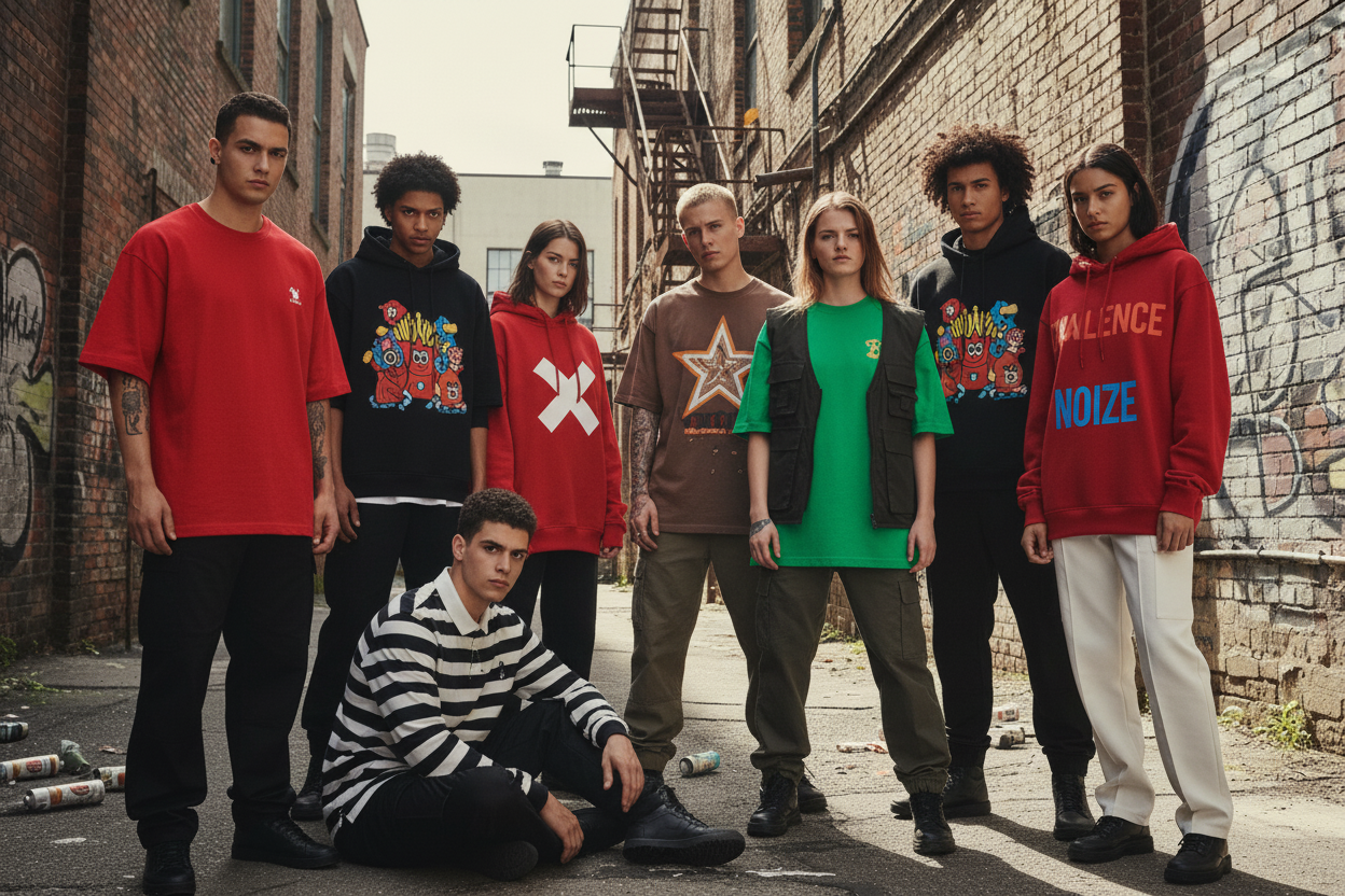 Group in new streetwear